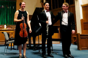 Markus Masaites (piano), Nina Weber (viola), and Jonathan Lopez (clarinet) Gensis Trio