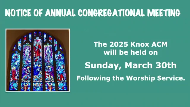 Knox Congregational Meeting March 30, 2025